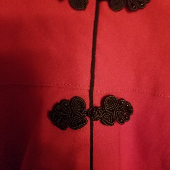 Pinup Couture Asian inspired Red Midi Dress - Picture 3 of 5